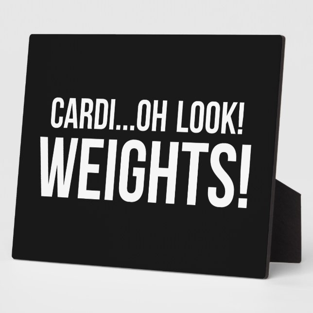 Cardio vs Weights - Funny Novelty Gym Workout Fotoplatte (Seite)