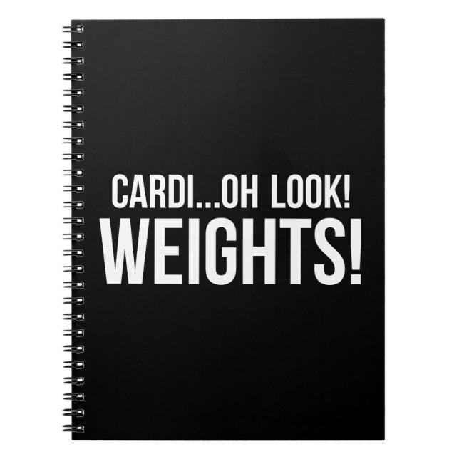 Cardio vs Weights - Funny Novelty Gym Workout Notizblock (Vorderseite)