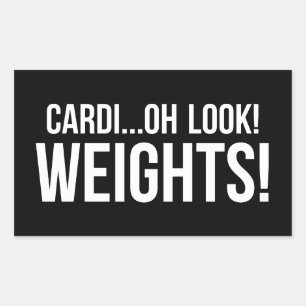 Cardio vs Weights - Funny Novelty Gym Workout Rechteckiger Aufkleber