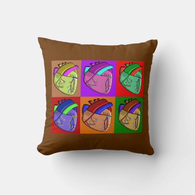 Cardiologie Heart Pop Art Coussin (Recto)