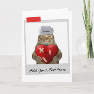 Cardiologue Docteur Chirurgien de Coeur Chat Carte