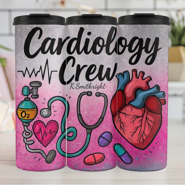 Cardiology Crew Nurse Heart Design Thermosbecher (Von Creator hochgeladen)