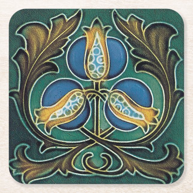 Cardoard Paper Drink Untersetzer Art Nouveau (Vorderseite)