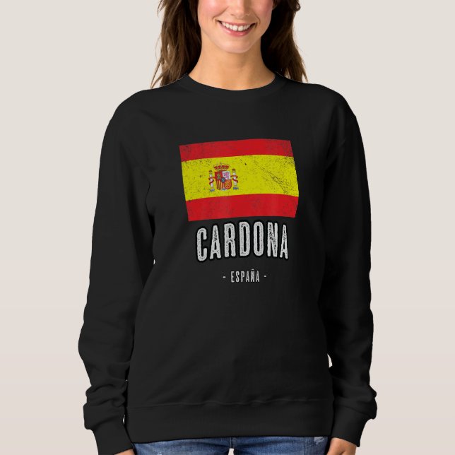 Cardona Spanien Flagge Stadt Bandera Ropa Sweatshirt (Vorderseite)