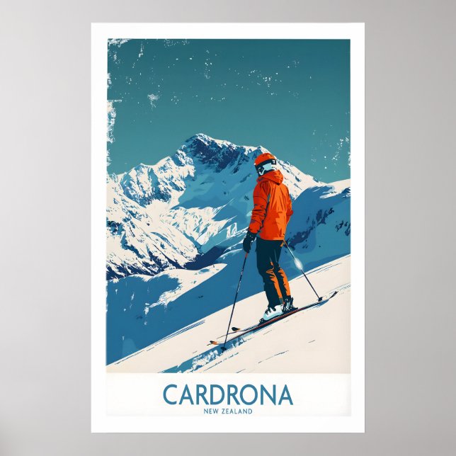 Cardrona Ski Print - Neuseeland 1 Poster (Vorne)