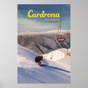 Cardrona Skigebiet Reiseplakat Poster