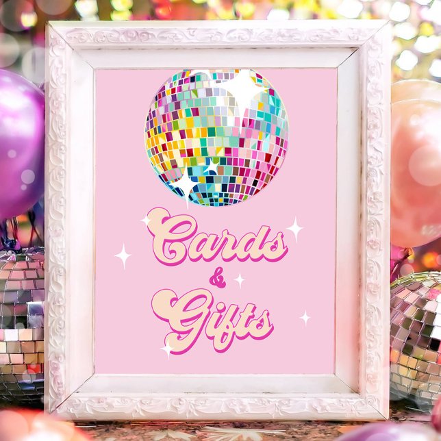 Cards and Gifts Disco Ball Retro Groovy Birthday Poster (Von Creator hochgeladen)