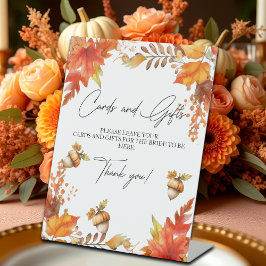 Cards and Gifts Fall Boho Floral Bridal Shower Sockelschild