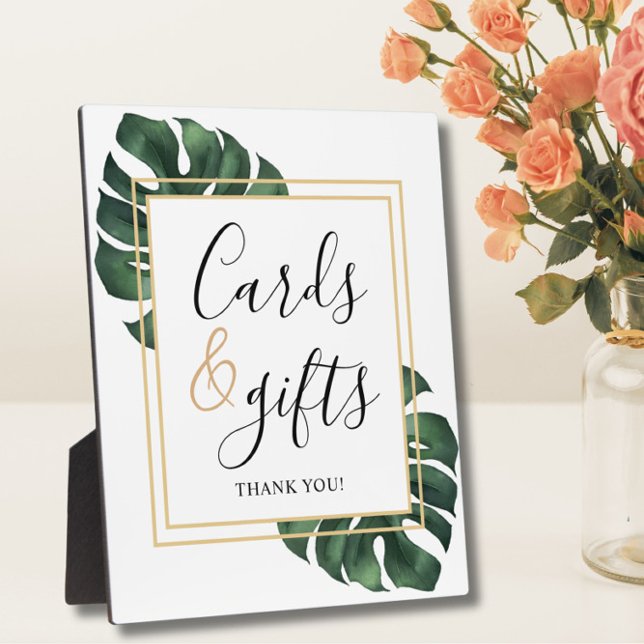 Cards and Gifts Monstera Leaf Wedding Sign  Fotoplatte (Von Creator hochgeladen)