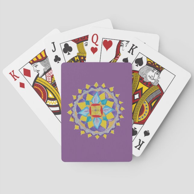 Cards Blue Yellow Mandala spielen Spielkarten (Rückseite)