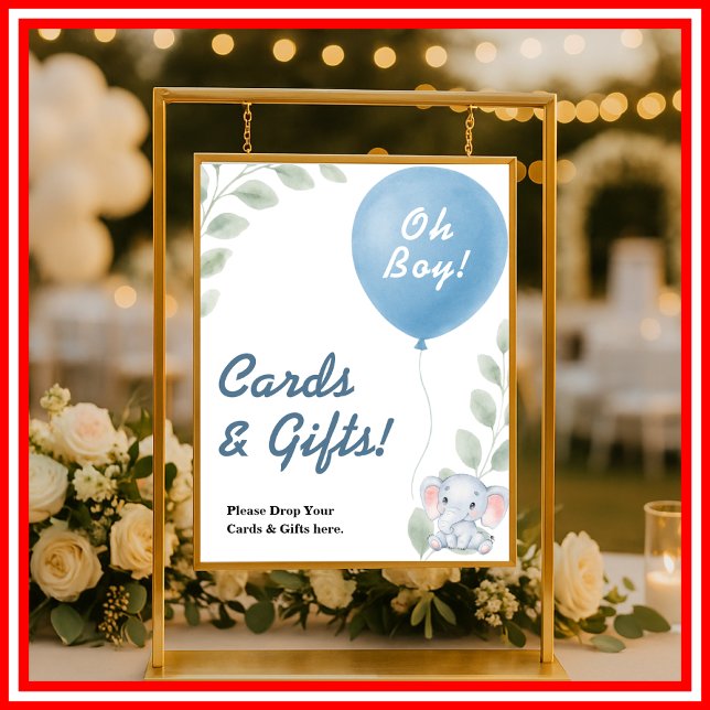 Cards & Gifts Balloon Elephant Baby Shower SIGN Poster (Von Creator hochgeladen)