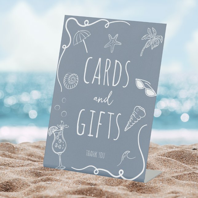 Cards & Gifts Beach Doodle Bridal Shower  Sockelschild (Von Creator hochgeladen)