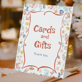 Cards & Gifts Coastal Bridal Shower Pedestal Sign Sockelschild