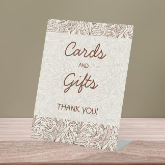 Cards & Gifts Floral Brown Bridal Shower Sockelschild