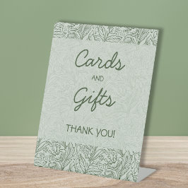 Cards & Gifts Floral Sage Green Bridal Shower Sockelschild
