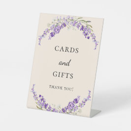 Cards gifts lavender violet florals cream sockelschild