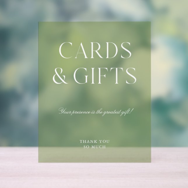 Cards & Gifts Sage Green Wedding  Acrylschild (Neutral)