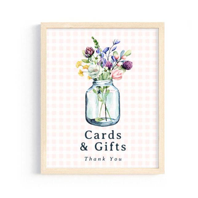 Cards & Gifts Sign Rustic Wildlflower Mason Jar Poster (Von Creator hochgeladen)