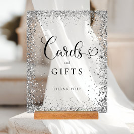 CARDS & GIFTS Silver Glitter Bridal Shower  Acrylschild
