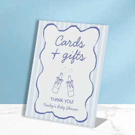 Cards & Gifts Soda Bottle Blue Baby Shower Sockelschild