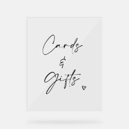 Cards & Gifts Wedding Pedestal Sign Minimalist  Acrylschild