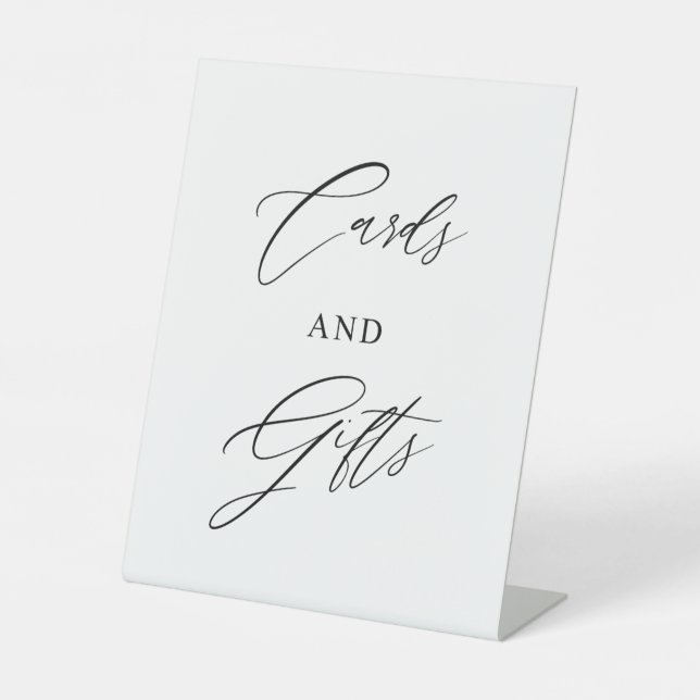 Cards & Gifts Wedding Sign | Minimalist Modern  Sockelschild (Vorderseite)
