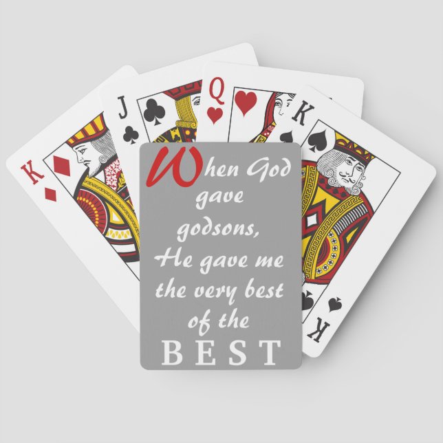 Cards-God Gave Godsons - Red Blue Gray Bkgrnd Spielkarten (Rückseite)