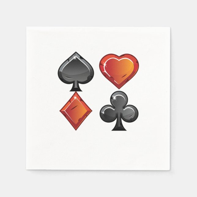 Cards Player Casino Poker Gambling Card Suit Gift Serviette (Vorderseite)