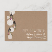 Cardstock Inspiriert Floral Lanterns Wedding RSVP