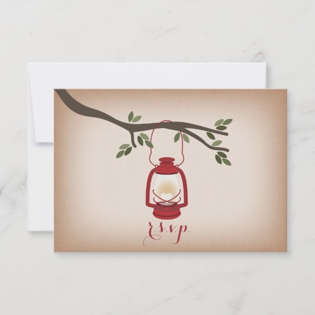 Cardstock Inspiriert Red Camping Lantern UAWG RSVP Karte (Vorderseite)