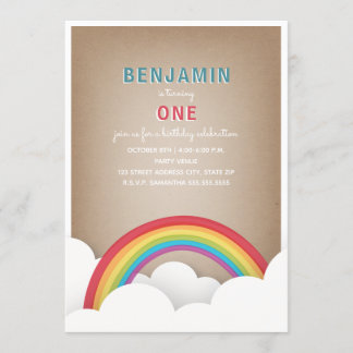 Cardstock Inspiriert Regenbogenwolken Geburtstag Einladung