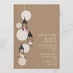 Cardstock Inspirierte Blumenlatterns Hochzeit Einladung