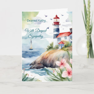 CARDWasserfarben-Leuchtturm mit tiefstem Mitgefühl Feiertagskarte