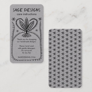 CARE ANWEISUNGEN Boho Whimsical Line Art Luxe Visitenkarte