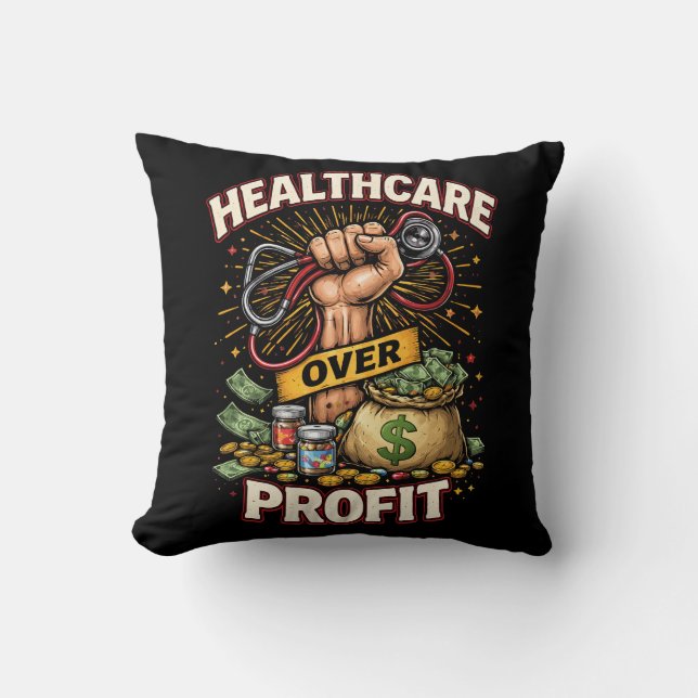 Care Before Profit Kissen (Vorderseite)