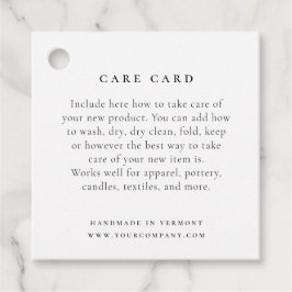 Care Card-Tag mit Logo oder Branding Geschenkanhänger