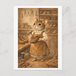 Career Mouse as Shoemaker Postkarte
