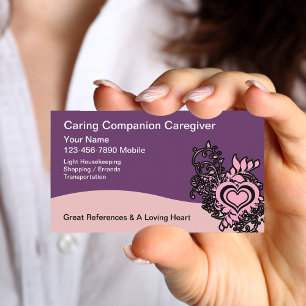 Caregier Heart Floral Design Visitenkarte
