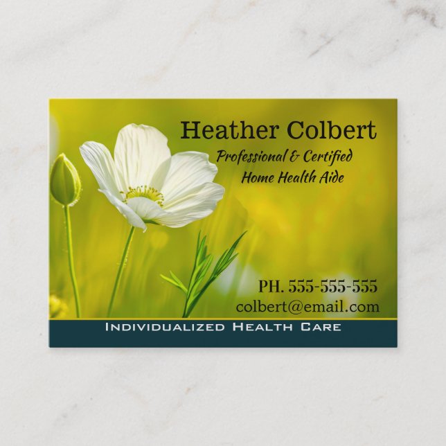 Caregier Meadow Floral Beruflich Visitenkarte (Vorderseite)