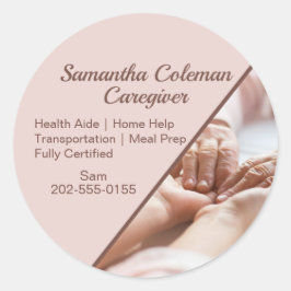Caregier Zuhause Help Business Runder Aufkleber