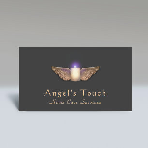 Caregiver Candle mit Angel Wings Visitenkarte