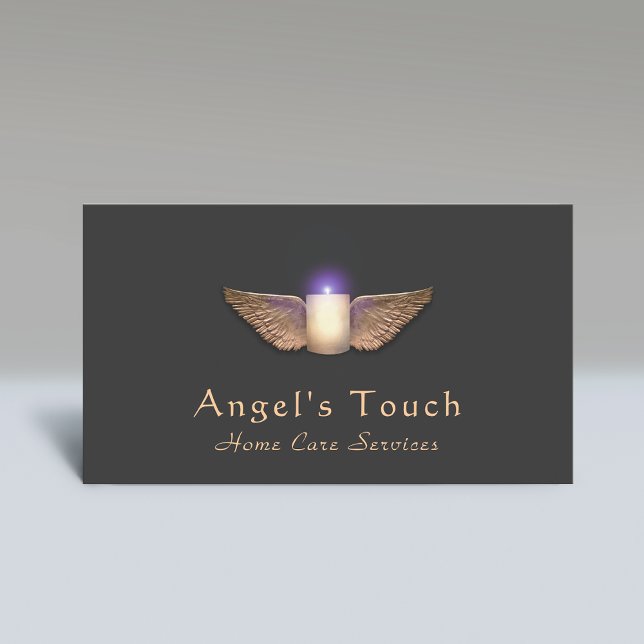 Caregiver Candle mit Angel Wings Visitenkarte (Von Creator hochgeladen)