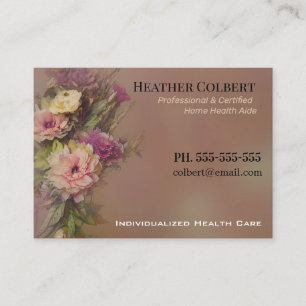 Caregiver Floral Friendly Beruflich Visitenkarte