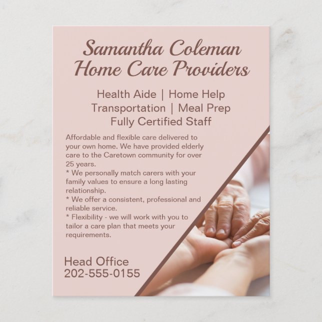 Caregiver Home Care Promotional Business Flyer (Vorne)