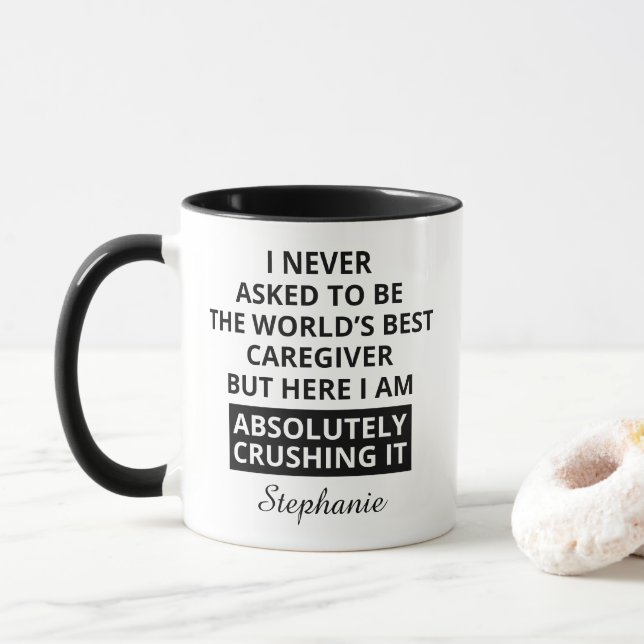 Caregiver Personalized Mug Appreciation Gift Tasse (Mit Donut)