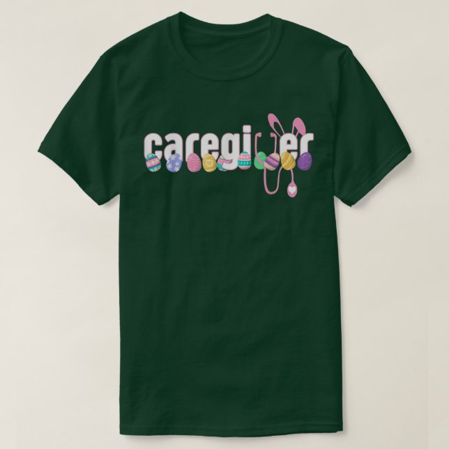 Caregiver Stethoscope Happy Oaster Niedlich Bunny  T-Shirt (Design vorne)