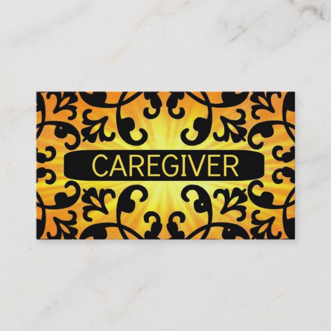 Caregiver Sunshine Damask Visitenkarte (Vorderseite)