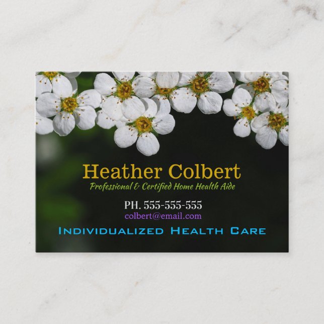 Caregiver White Petal Helper Visitenkarte (Vorderseite)