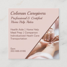 Caregiver Zuhause Help Company Quadratische Visitenkarte