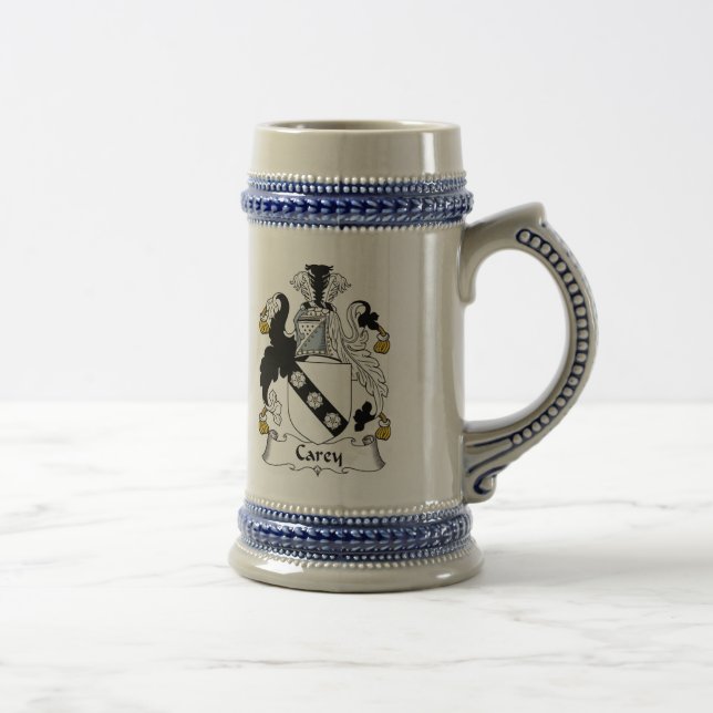Carey Wappen Stein - Familienwappen Bierglas (Rechts)
